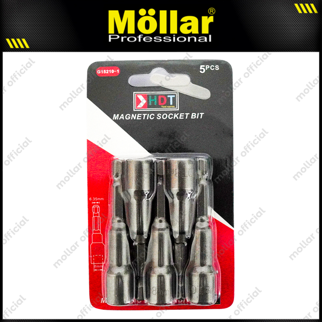 HDT Mata Bor Baut Roofing Baja Ringan H8 x 65 mm Socket Bit - 1 Set