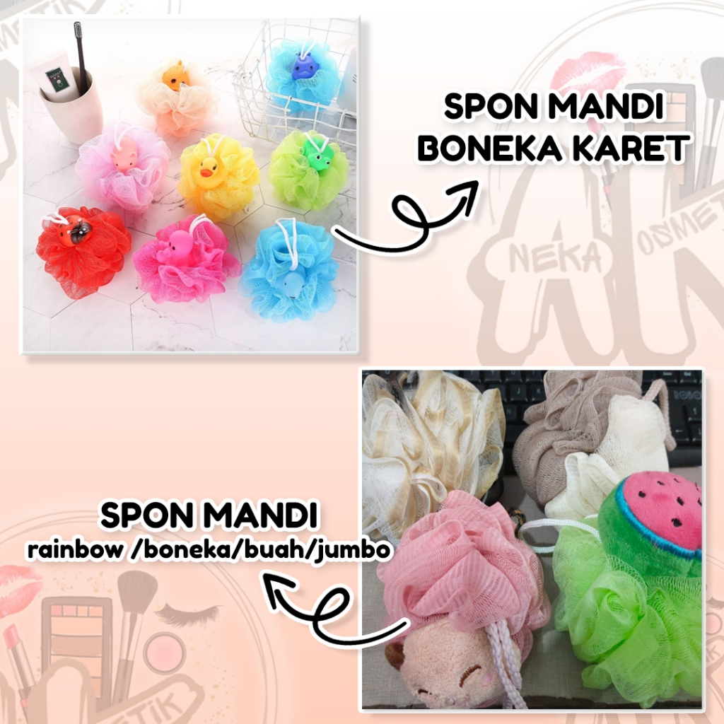 SPON MANDI BONEKA KARET / BATCH SPONGE BONEKA LUCU  ( RANDOM )