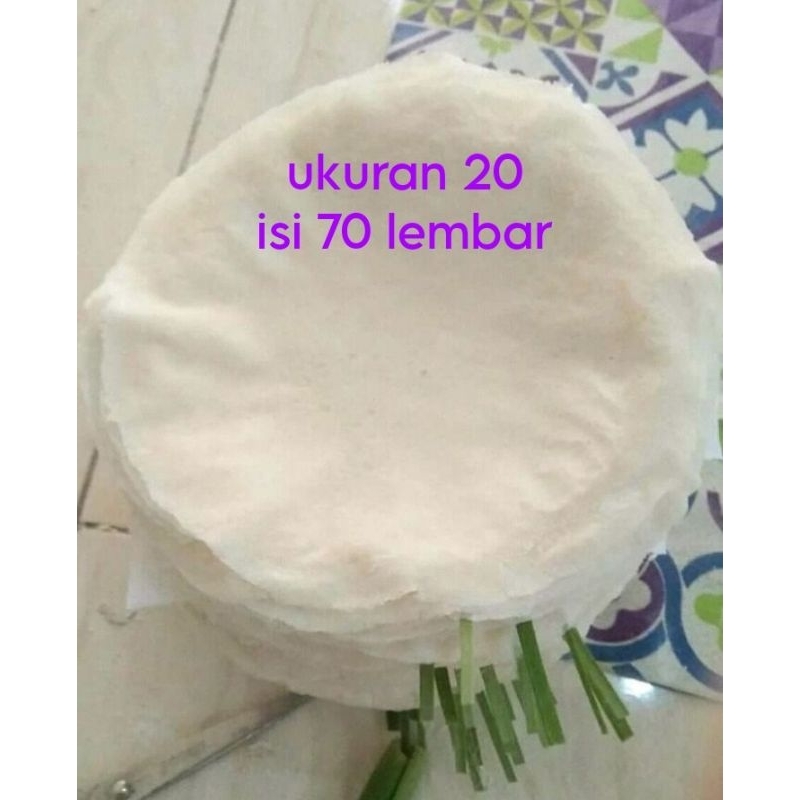 

kulit lumpia diameter 20cm isi 70 lembar