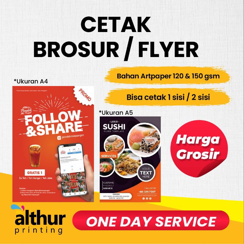 

Cetak Brosur | Print Flyer 1 Rim (500 lembar)