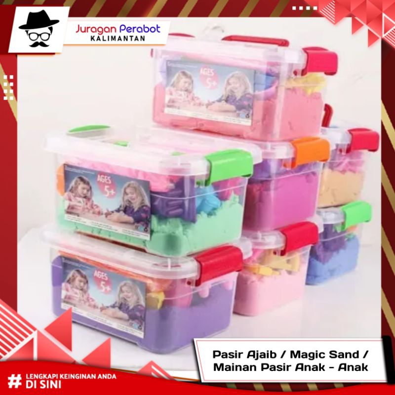 Mainan Pasir Ajaib 1 kg  Paket Lengkap / Magic Sand / Mainan Magic Sand / Pasir Ajaib