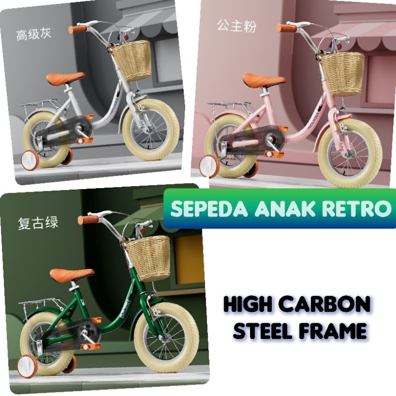 Sepeda Anak Retro Ban Putih Keren Unik
