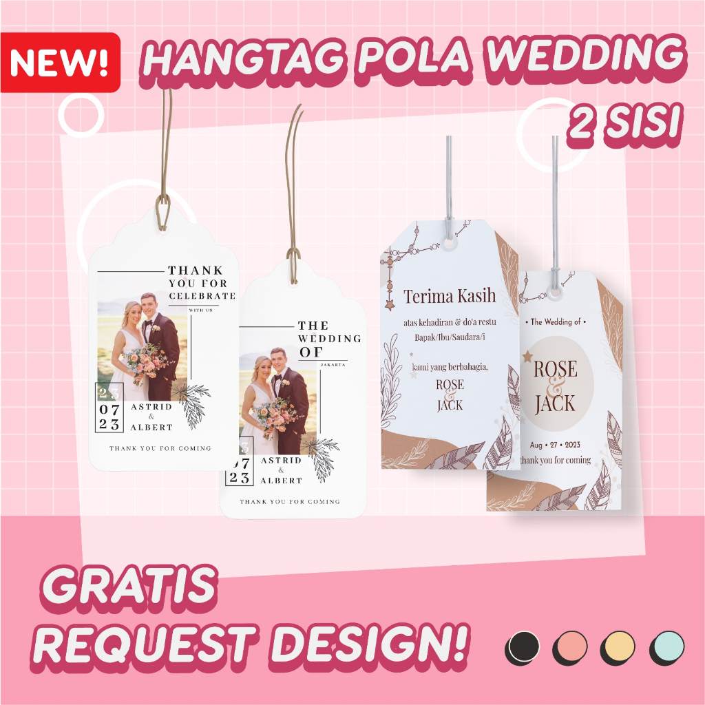 

Hang Tag Souvenir Pernikahan Custom Pola 2 Sisi Kartu Ucapan Souvenir Pernikahan Free Design Kupon Sovenir Pernikahan