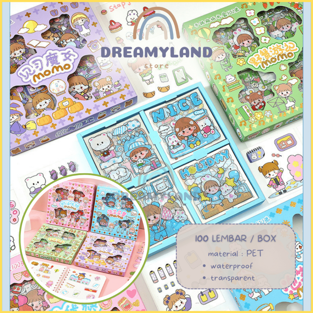 

Set Sticker Korea 100 Lembar Tempelan Karakter Lucu Waterproof