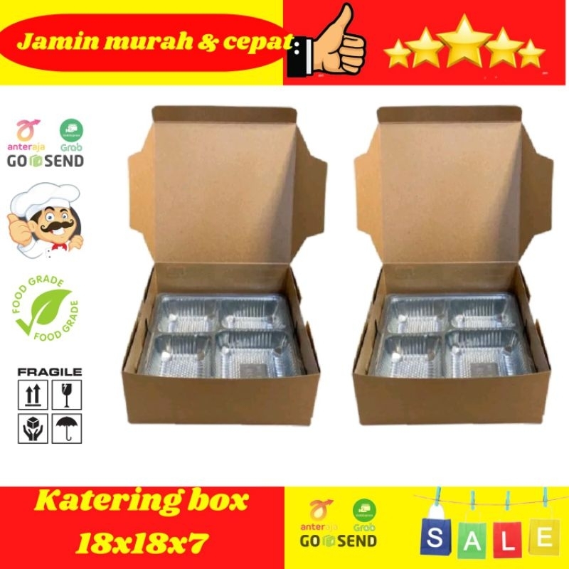 

DUS KOTAK NASI TEBAL 325GSM/BOX NASI/KUE/CAKE/KATERING 18X18X7