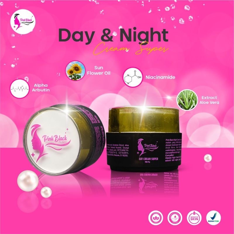 PINKBLACK SERIES (BPOM) CREAM SIANG DAN MALAM CREAM WAJAH MEMUDARKAN FLEK DAN BEKAS JERAWAT