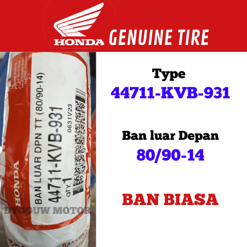 Ban luar federal AHM HONDA ukuran 80 /90-14 Tube type