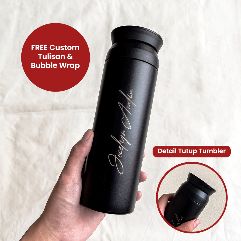 Tumbler Japan Custom Nama Tumblr Stainless Grafir Logo Kado Custom Tulisan Nama atau Logo