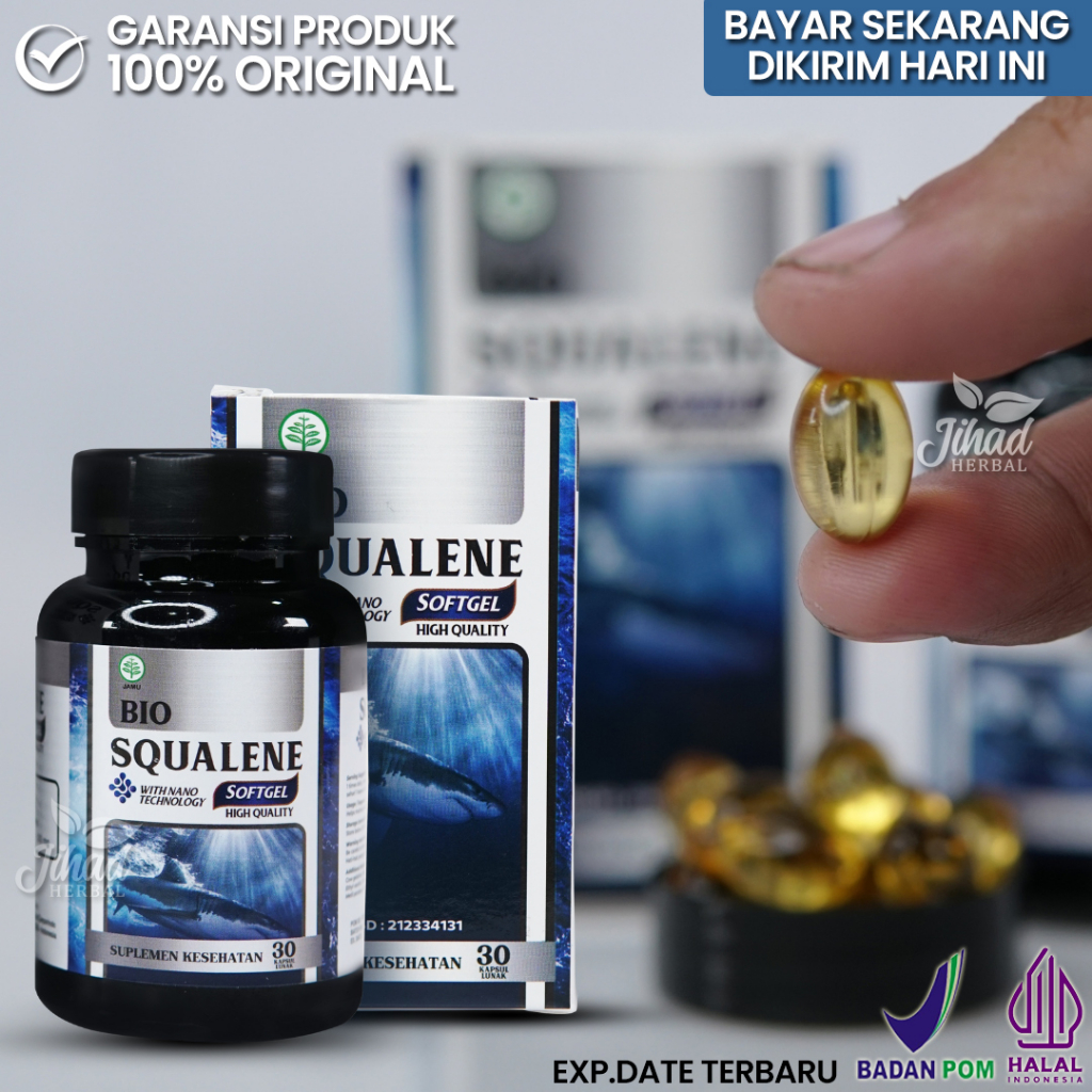 Bio Squalene Softgel Original Ekstrak Minyak Hati Ikan Hiu Asli - Shark Fish Oil - Minyak Squalene -