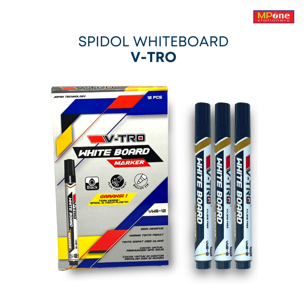 

(1 Pcs) V-Tro Whiteboard Marker/ Whiteboard Hitam V-Tro / Spidol Non Permanent