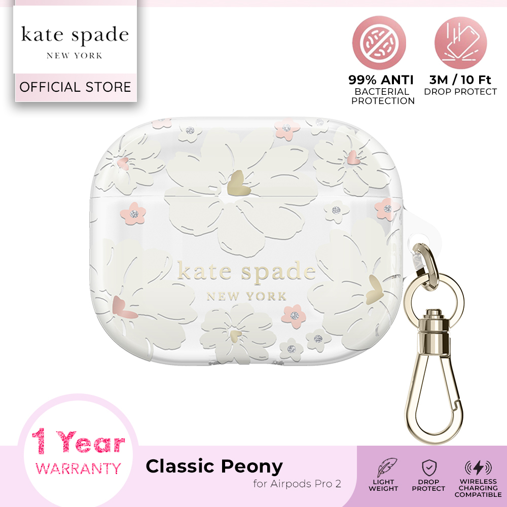 Kate Spade Case Airpods Pro 2 / 2nd Gen / Pro 1 - Classic Peony Premium Casing