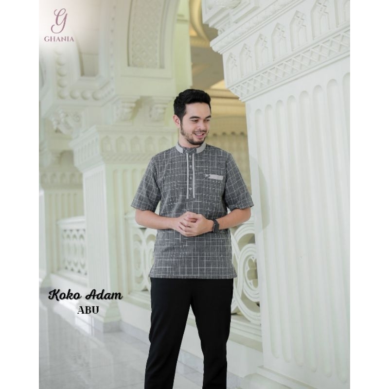 Koko Adam Motif Garis Linen