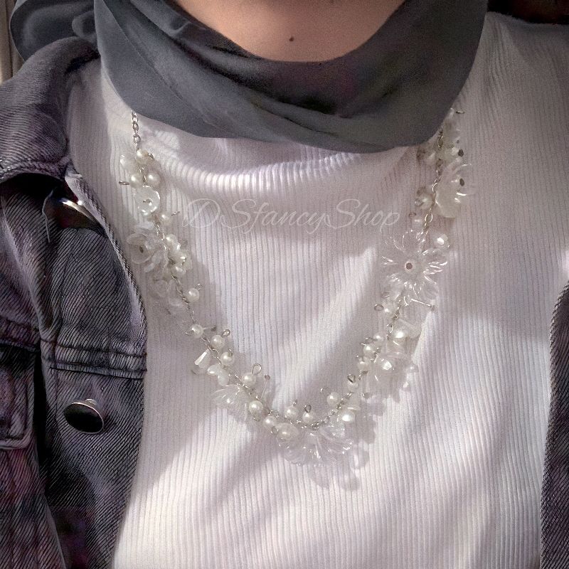 kalung hijab fashion kekinian/silver