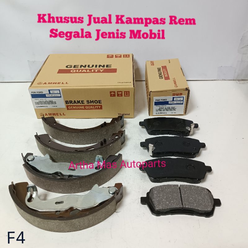 KAMPAS REM SET FORD FIESTA KOMPLIT DEPAN BELAKANG FORD FIESTA