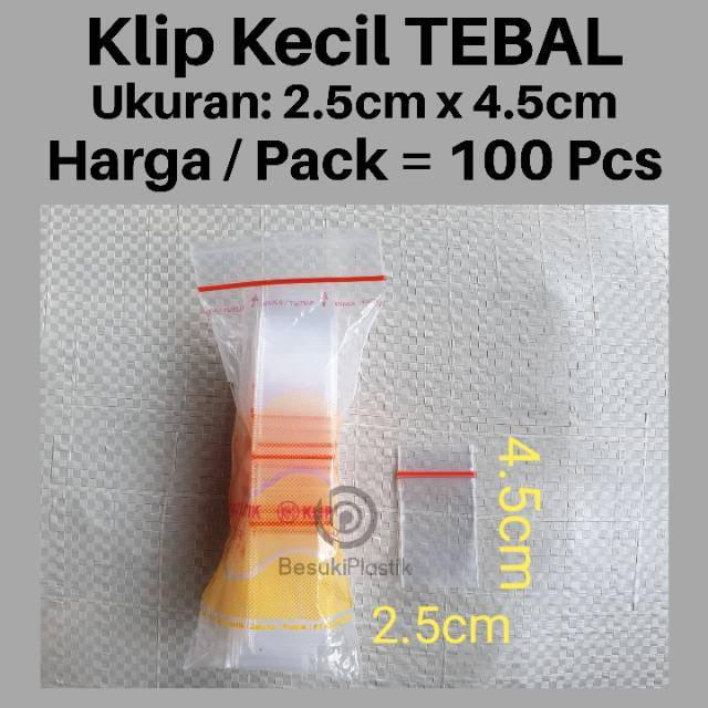 Plastik Klip TEBAL 2cm x 4.5cm / Klip 2x4.5/ Klip Plastik 2x4.5 TEBAL / Klip Kecil