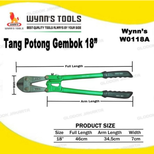 

Unik Tang Potong Gembok 18 inch Wynns W0118A - Tanpa Bubble Berkualitas