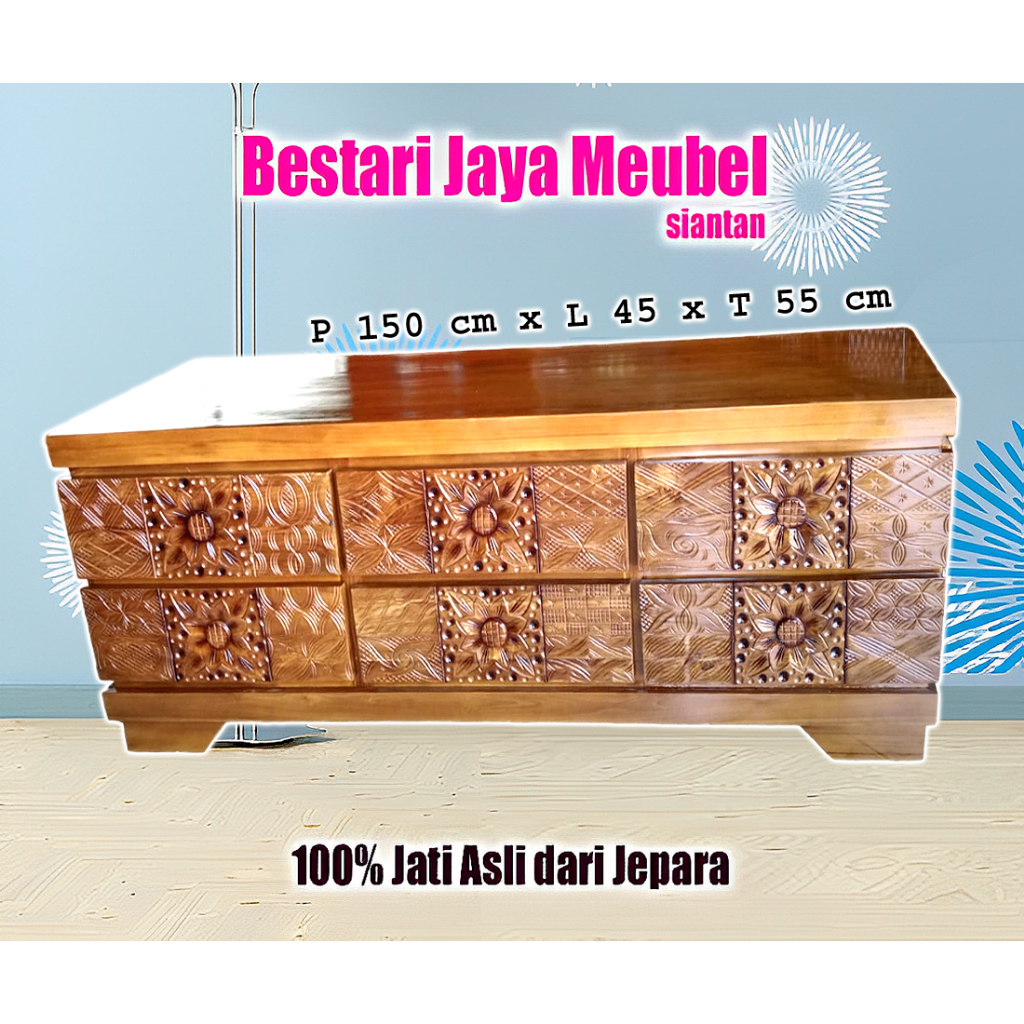 Bufet Jati Minimalis 150cm