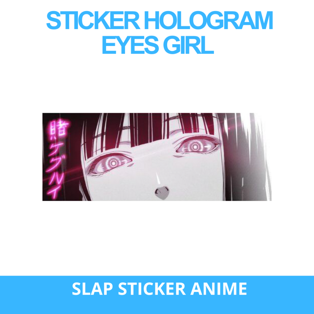 

Slap Sticker Anime Hologram Girl Eyes Black & Pink