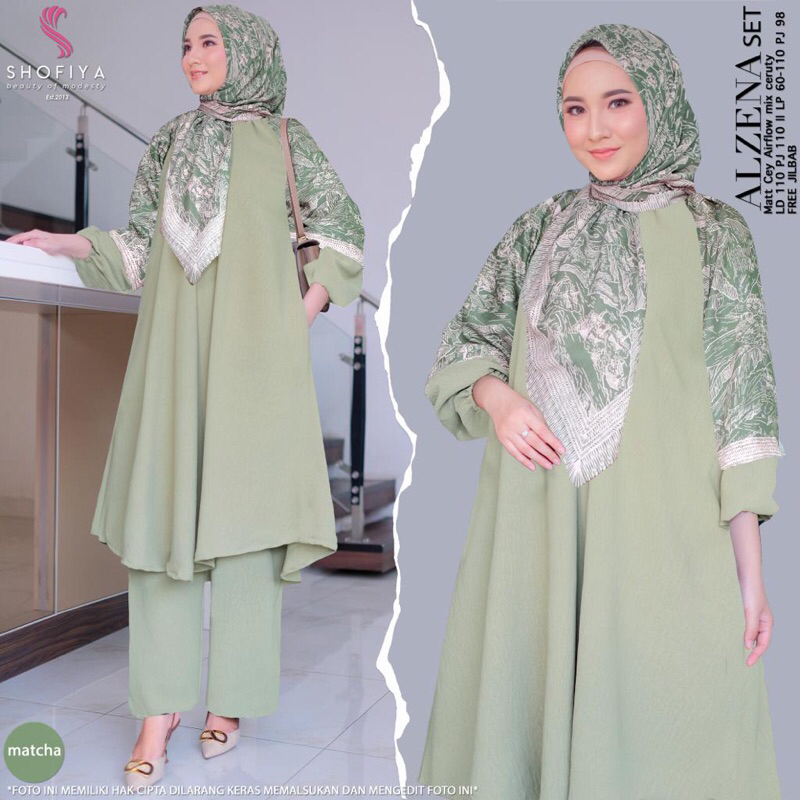 ALZANA SET+ HIJAB ORIGINAL BY SHOFIYA