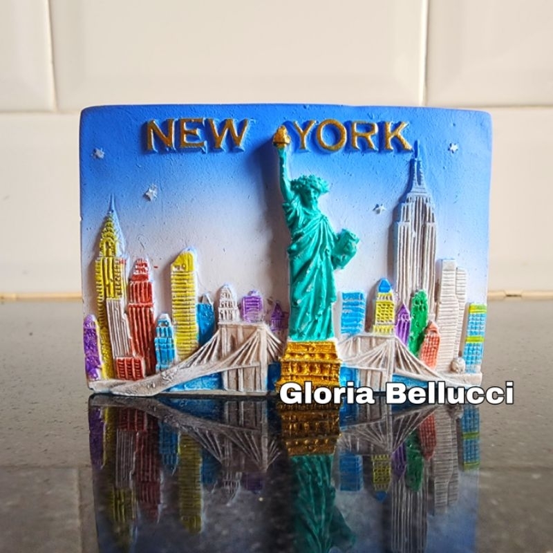 SOUVENIR NEW YORK TEMPELAN FRIDGE MAGNET KULKAS NEGARA AMERIKA SERIKAT PATUNG LIBERTY NEWYORK OLEH O