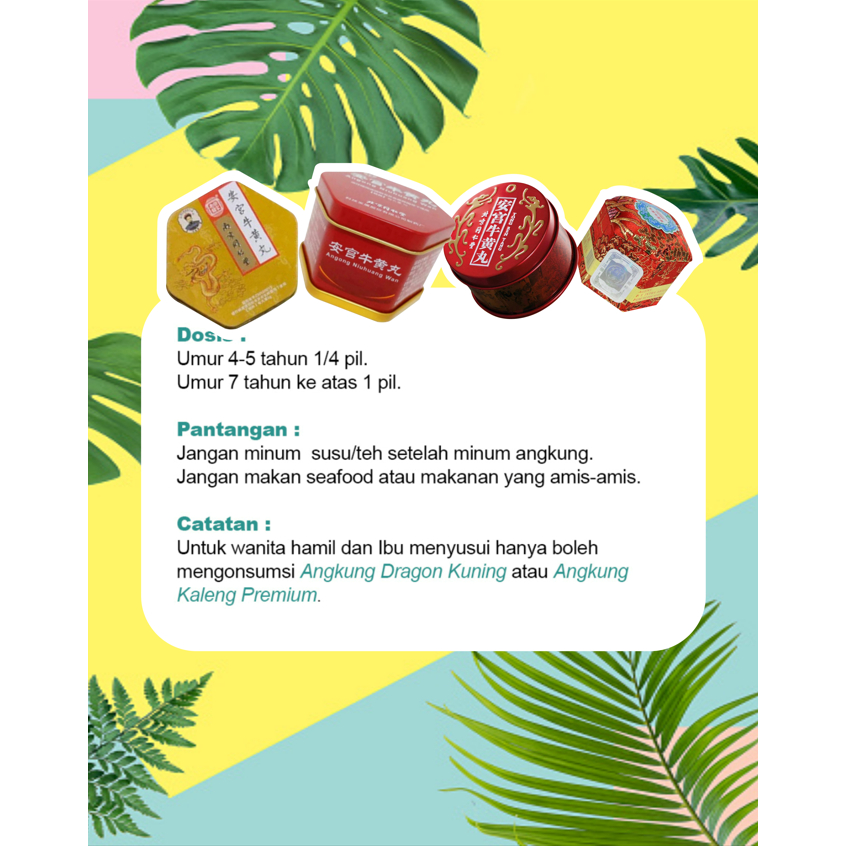 Gigikbunga Angkung / Angong Niu Huang Wan Obat Herbal Stroke China Halal Bpom