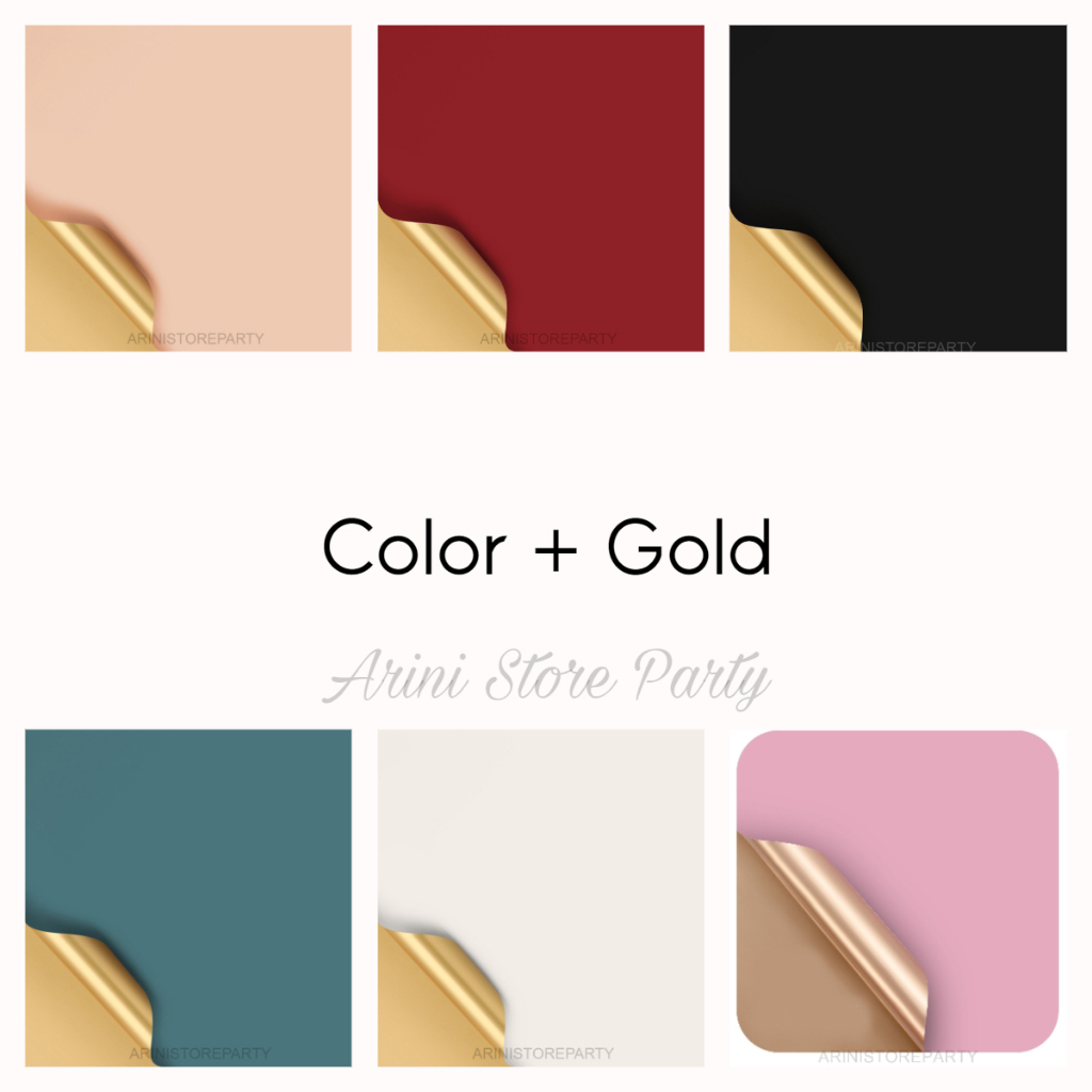 

[5 Lembar] Cellophane Flower Wrapping Bicolor Gold