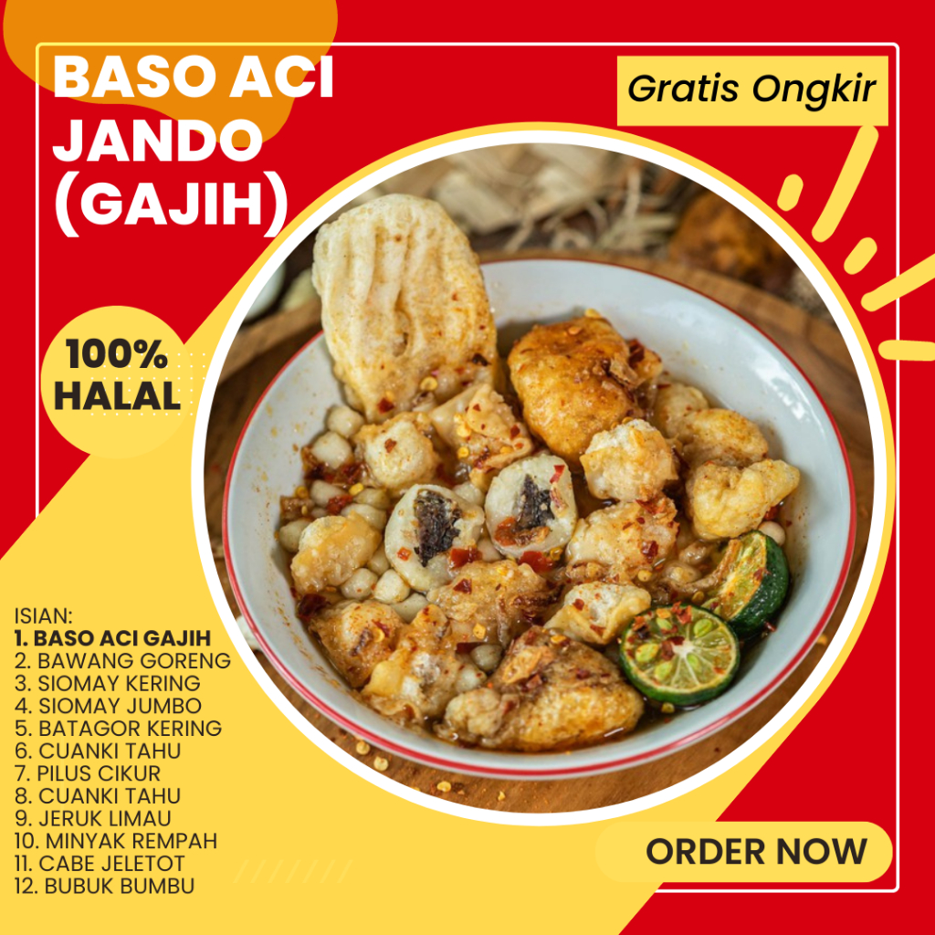 

Baso Aci Isi JANDO (Gajih) | Pentol Aci Cuanki Batagor Khas Pedas Jajanan Kekinian Fresh Home Made