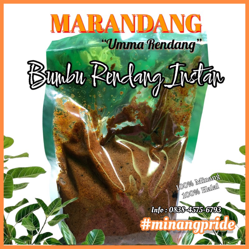 

Bumbu Rendang Instan 250gr MARANDANG “Rendang Umma” Rendang Minang asli 100% HALAL