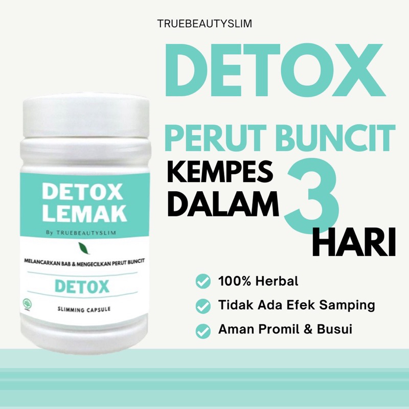 Detox Lemak Obat Diet Herbal Ampuh - Pelangsing Badan - Peluntur Lemak Dan Pengecil Perut Buncit  TBS Detox By Truebeautyslim