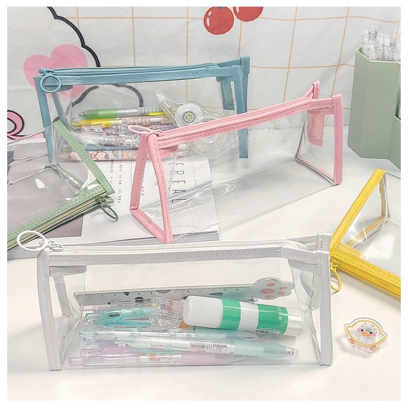 

pcc065 Pensil Case Bening, Kotak Pensil Transparant Serbaguna / Alat Tulis Sekolah COD