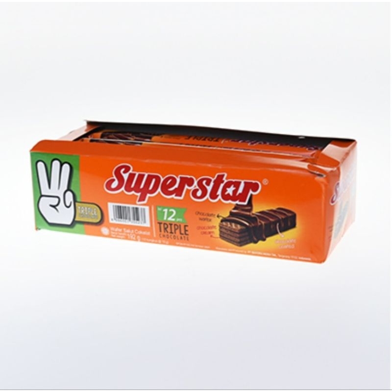 

WAFER SUPERSTAR TRIPLE COKLAT 18gr (12box X 12pcs).