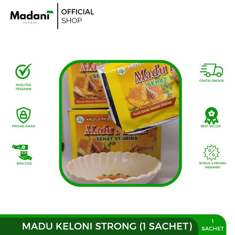 HARGA 1 SACHET MADU KELONI Herbal Sehat Stamina Pria Strong