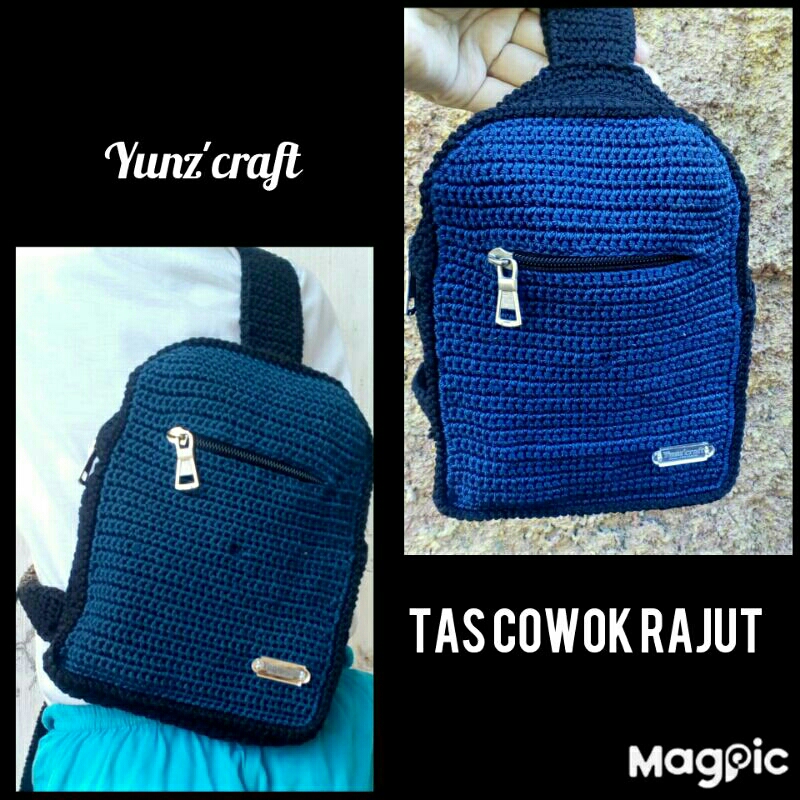 waits bag,tas cowok,tas rajut cowok,tas pinggang pria