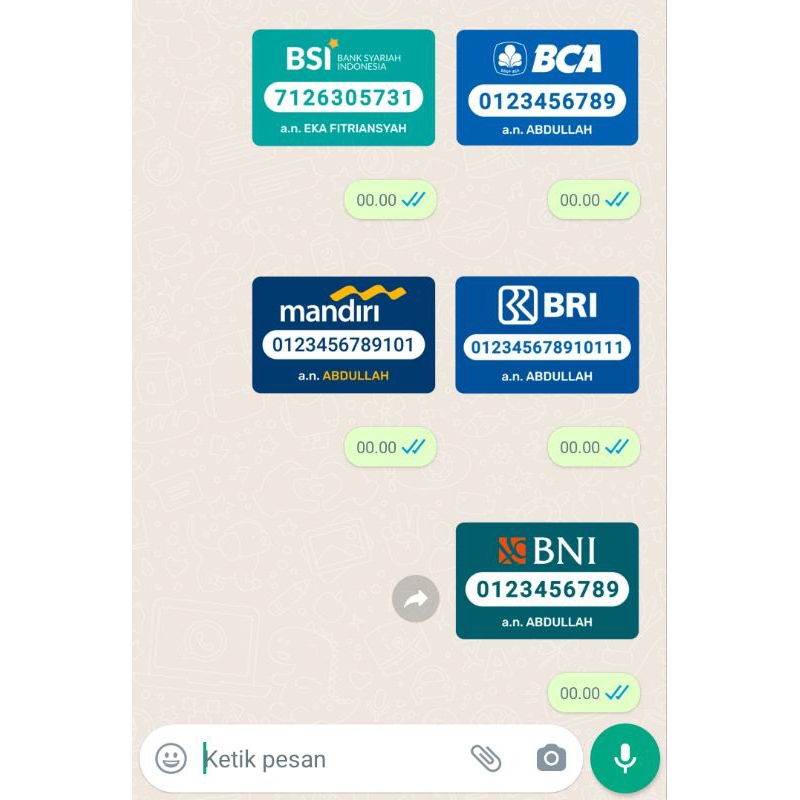 Sticker WhatsApp Rekening Bank