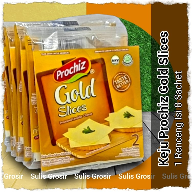 

Keju Prochiz Gold Slice 1 Renceng Isi 8 Sachet atau 16 slice