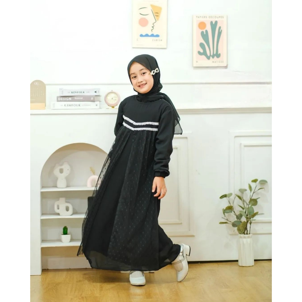 SHAFA DRESS PASHMINA Gamis Wanita anak Terbaru 2023 Elegan Gamis anak Kekinian Viral Gamis Modern Le