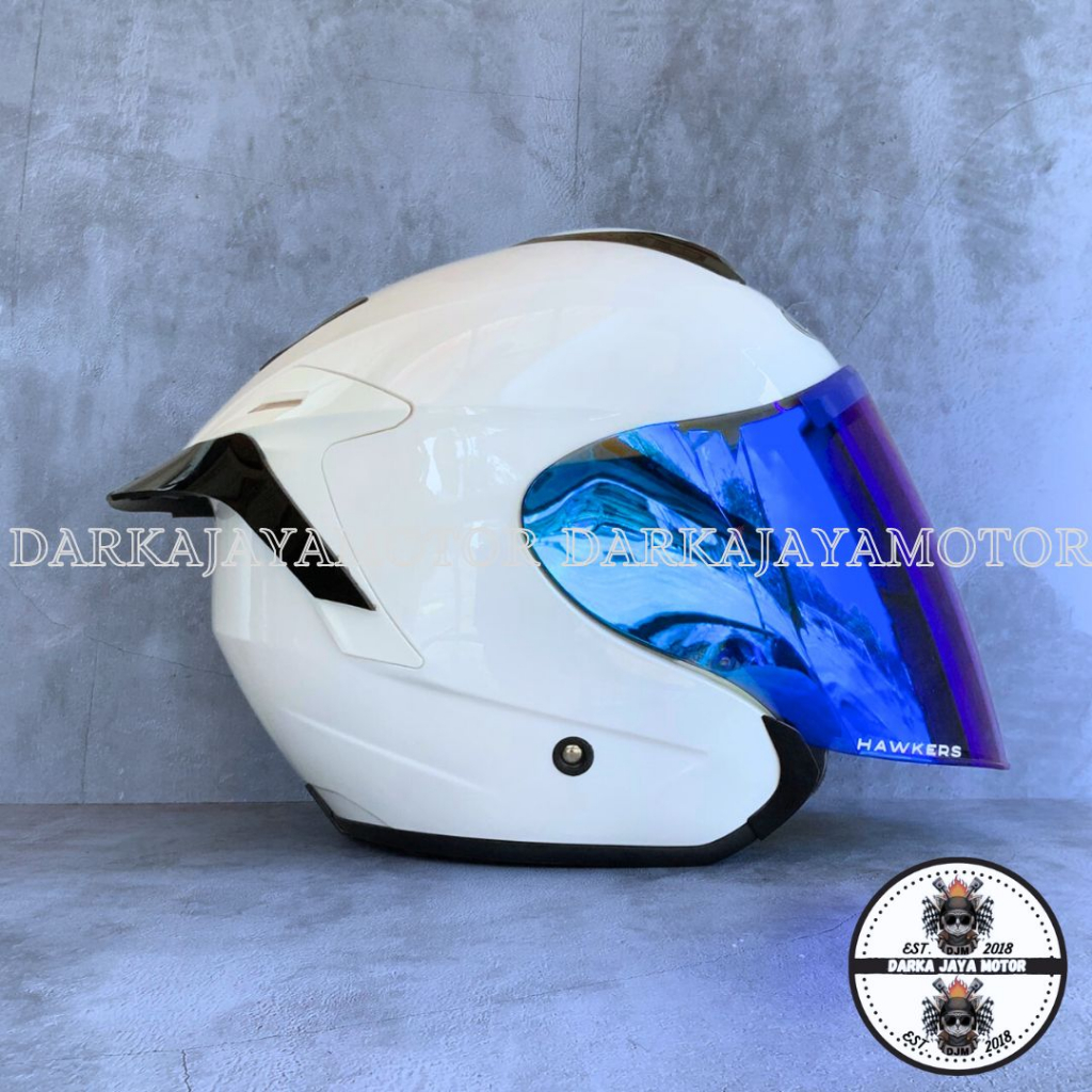 HELM INK DYNAMIC SOLID WHITE PAKET GANTENG - HELM HALF FACE SINGLE VISOR COWOK CEWEK TERMURAH