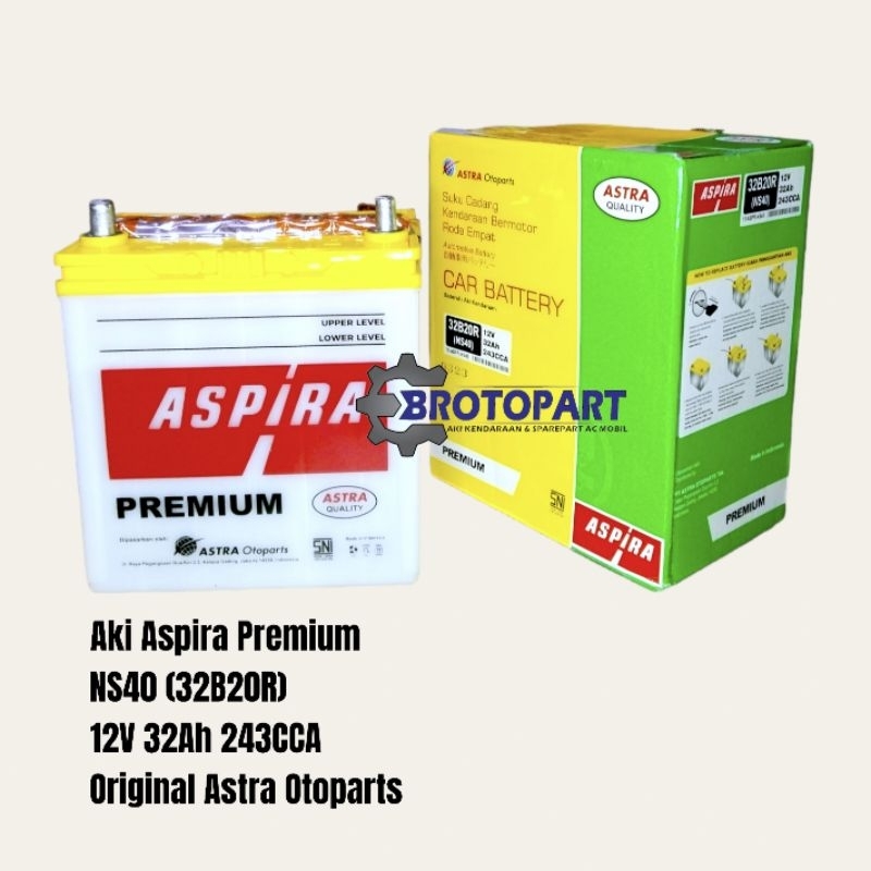 Aki Mobil Toyota Avanza, Rush, Terios ASPIRA NS40 Premium Aki Basah 32Ah ORIGINAL ASTRA