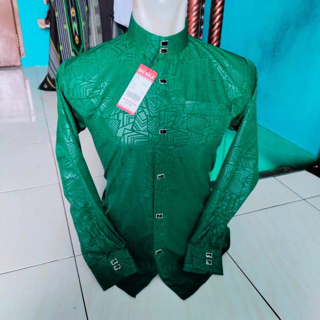 Kemeja koko Kemko sultan Baju koko pria dewasa Lengan panjang Kain embos Sultan premium Terbaru 2024
