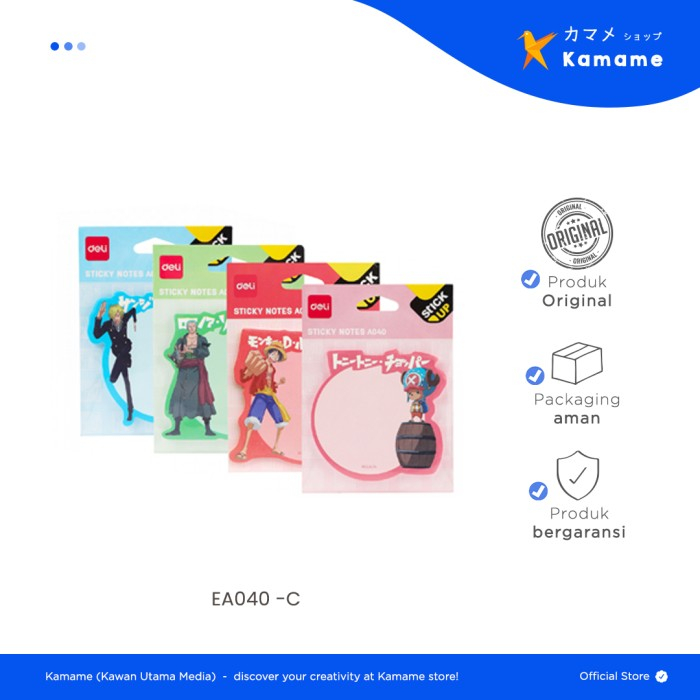 

Deli One Piece Sticky Notes / Memo Pad One Piece 30 Lembar Kertas Tebal EA040