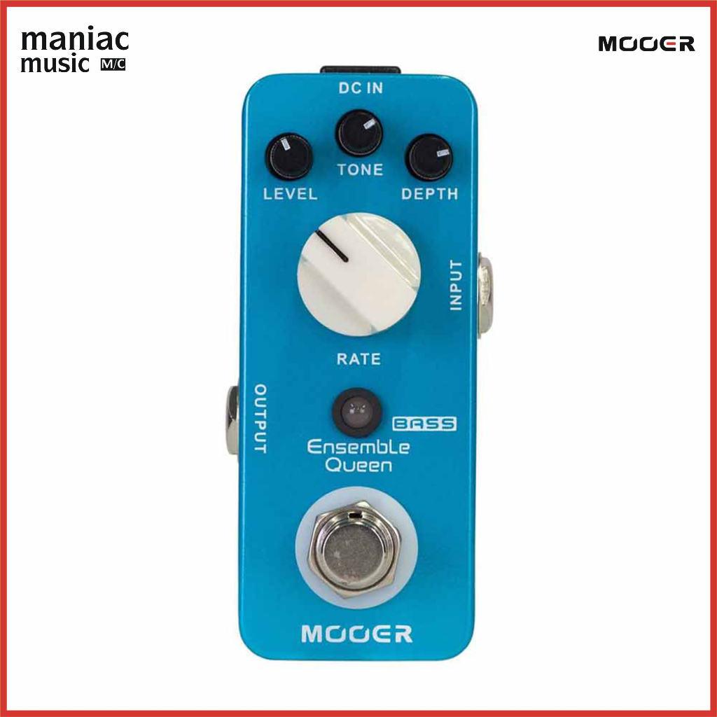 Mooer Ensemble Queen Bass Chorus Pedal - Efek Bass. Ukuran Kecil. True Bypass