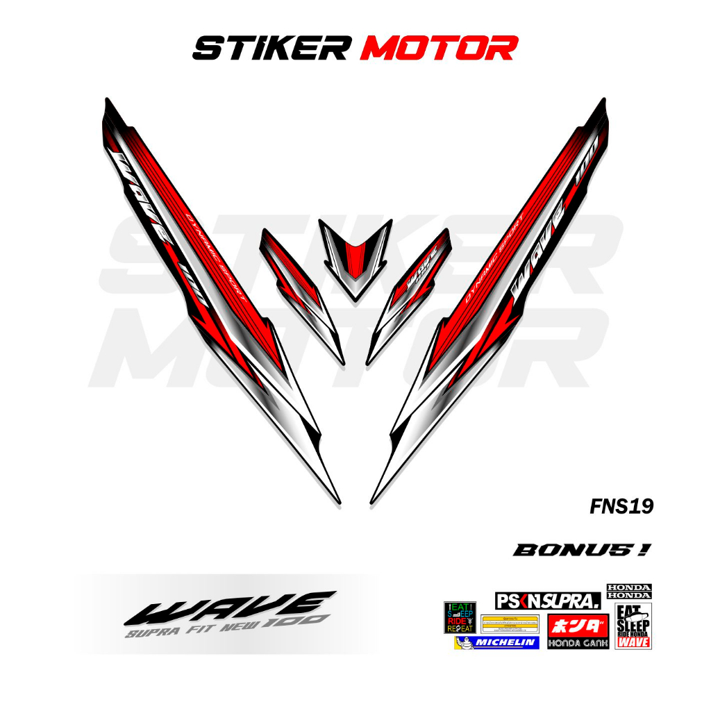FNS19 STIKER STRIPING SUPRA FIT NEW VARIASI GRAFIS SIMPEL STICKER LIS DECAL HONDA SUPRA FIT NEW 2005