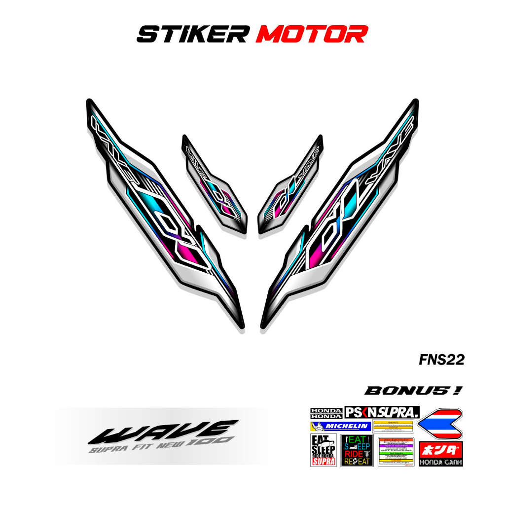FNS22 STRIPING SUPRA FIT NEW VARIASI MOTIF WAVE ALPHA GRAPHIC SIMPEL STIKER SUPRA FIT NEW 2005 2006 