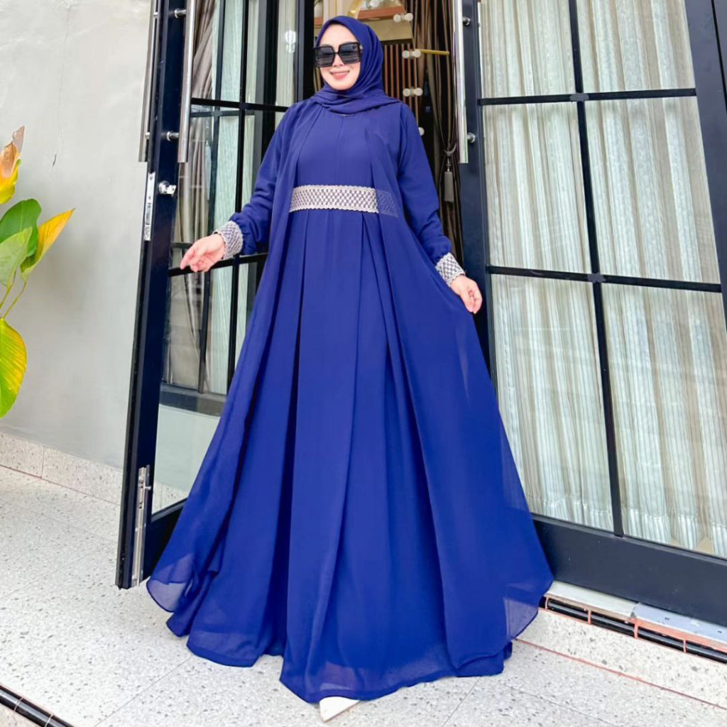New Deals Salsa Maxy Dress I Gamis Murah I Kondangan L Jumbo L Fashion Muslim L Gamis Ceruty