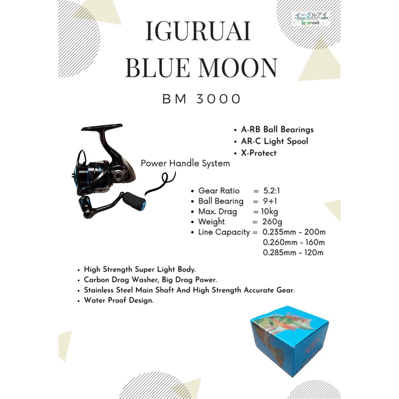 Reel iguruai blue moon BM3000