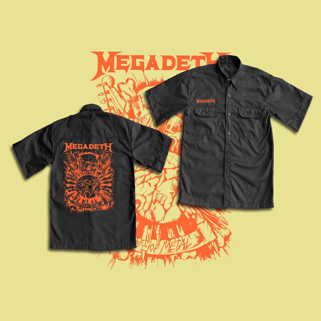 WORKSHIRT / KEMEJA KERJA LENGAN PENDEK MEGADETH
