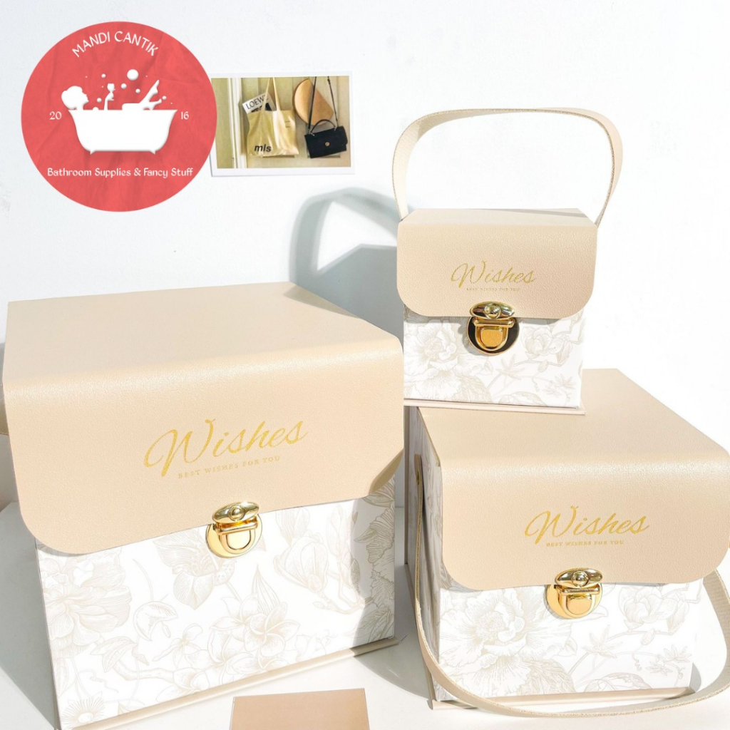 

Kotak Kemasan Kado Hadiah Kulit Persegi Hardbox / Tebal Mewah Gift Box / hampers / bestman bridedmaid box / bestwishes ukuran sedang