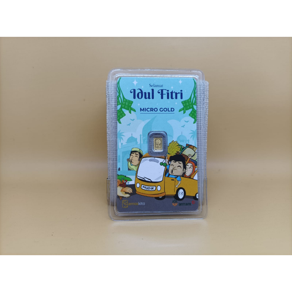 Logam Mulia ANTAM Micro Selamat Idul Fitri Mudik 0.1 Gr 24K Fine Gold 999.9
