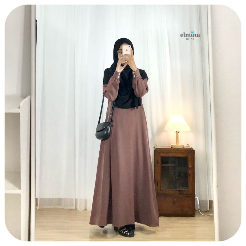 Hannah Dress Gamis JUMBO Syari Big Size ORI ELMINA Hijab