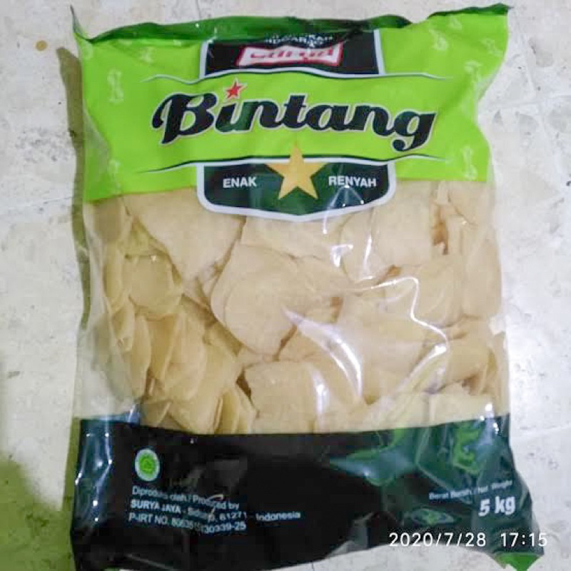 KERUPUK UDANG BINTANG PUTIH 500GRAM